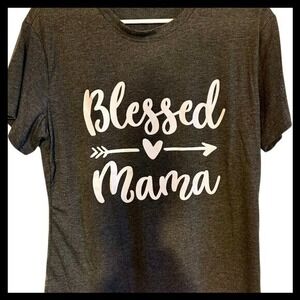 NWOT Blessed Mama Shirt Womens Gray Heather Graphic Tee Mothers Day Gift